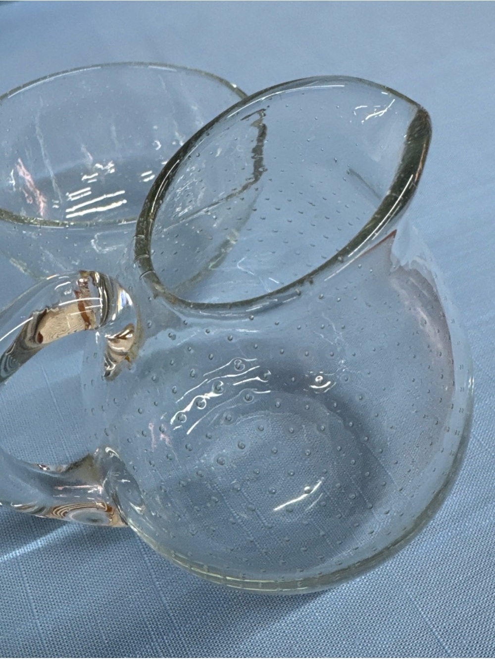 Clear Handblown Glass Creamer Pitcher - Gunnel Nyman Pore Creamer and sugar bowl
